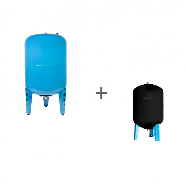 Гидроаккумулятор Джилекс 100В (вертикальный, металлический фланец) + Чехол TermoZont Extra GB 100 для гидробака